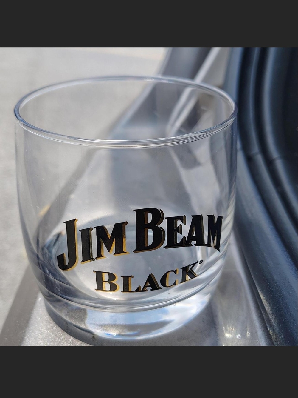 Jim Beam Black Branded Clear Whiskey Glass - Gold Logo